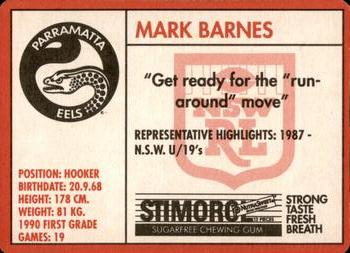 1991 Stimorol NRL #71 Mark Barnes Back